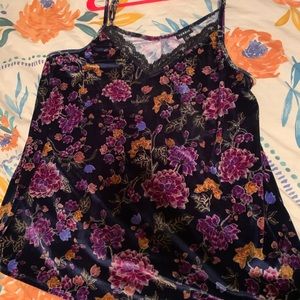 Velvet floral cami